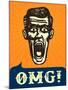 Omg! Jaw Dropping, Retro Vintage Man Shocked or Frightened, Wow!-durantelallera-Mounted Art Print