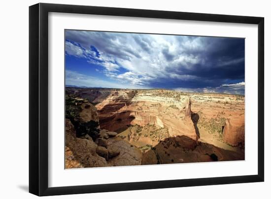 Ominous Sky, Canyon De Chelly, Arizona-George Oze-Framed Photographic Print