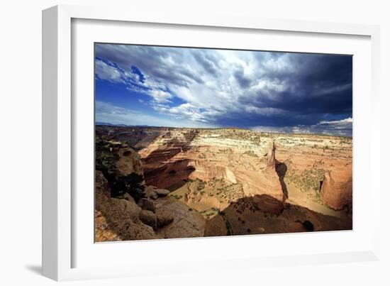 Ominous Sky, Canyon De Chelly, Arizona-George Oze-Framed Photographic Print