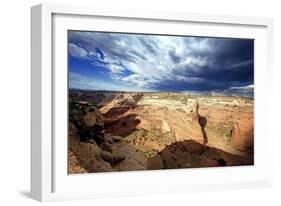 Ominous Sky, Canyon De Chelly, Arizona-George Oze-Framed Photographic Print