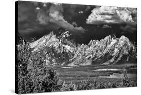 Ominous Storm Clouds over the Tetons-Dean Fikar-Stretched Canvas