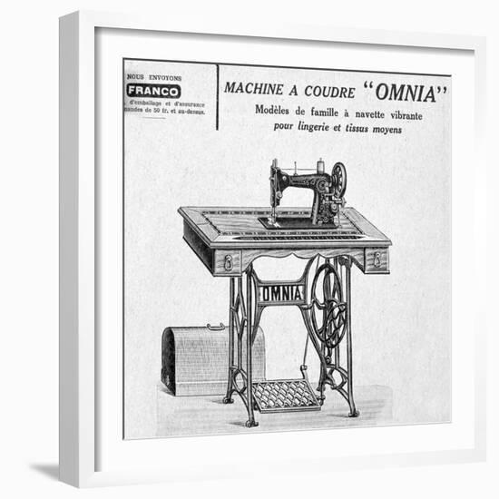 Omnia' Sewing Machines Advertisement, 20th Century-null-Framed Giclee Print