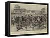 Omnibus Sledges and Skaters on Pekin City Moat-Frank Dadd-Framed Stretched Canvas