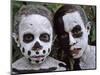 Omo Masilai Skeleton Tribes People in Omo Masilai Village, Goroka, Papua New Guinea-Keren Su-Mounted Photographic Print