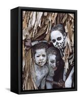 Omo Masilai Skeleton Tribes People in Omo Masilai Village, Goroka, Papua New Guinea-Keren Su-Framed Stretched Canvas