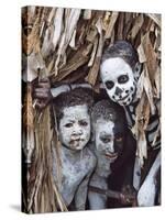 Omo Masilai Skeleton Tribes People in Omo Masilai Village, Goroka, Papua New Guinea-Keren Su-Stretched Canvas