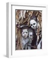 Omo Masilai Skeleton Tribes People in Omo Masilai Village, Goroka, Papua New Guinea-Keren Su-Framed Photographic Print