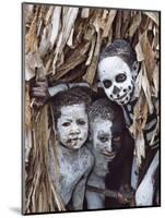 Omo Masilai Skeleton Tribes People in Omo Masilai Village, Goroka, Papua New Guinea-Keren Su-Mounted Photographic Print