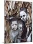 Omo Masilai Skeleton Tribes People in Omo Masilai Village, Goroka, Papua New Guinea-Keren Su-Mounted Photographic Print