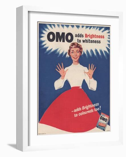 Omo, Washing Powder Detergent, UK, 1950-null-Framed Giclee Print