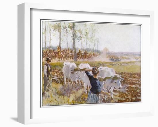 On a Fine Autumn Day British Cavalry Advance-Gilbert Holiday-Framed Art Print