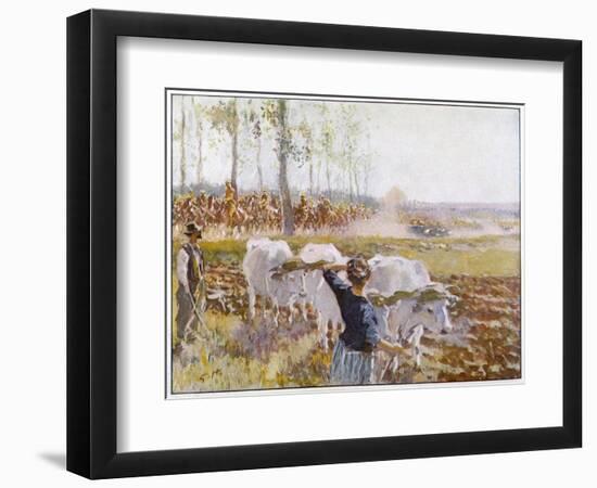 On a Fine Autumn Day British Cavalry Advance-Gilbert Holiday-Framed Art Print