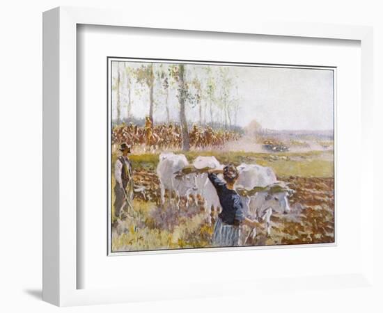 On a Fine Autumn Day British Cavalry Advance-Gilbert Holiday-Framed Art Print