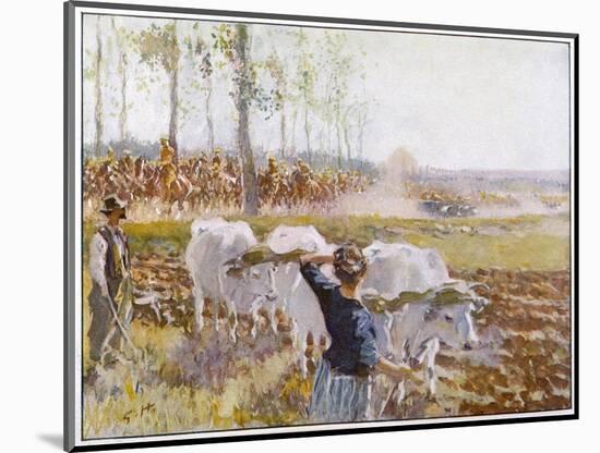 On a Fine Autumn Day British Cavalry Advance-Gilbert Holiday-Mounted Art Print