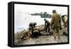 On a Pebble Beach at Omaha Beach-null-Framed Stretched Canvas