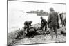 On a Pebble Beach at Omaha Beach-null-Mounted Photographic Print