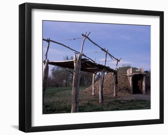 On-A-Slant Indian Village, Fort Abrham, Lincoln State Park, North Dakota, USA-Connie Ricca-Framed Premium Photographic Print