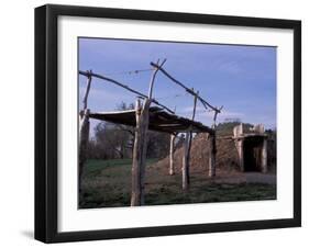 On-A-Slant Indian Village, Fort Abrham, Lincoln State Park, North Dakota, USA-Connie Ricca-Framed Premium Photographic Print