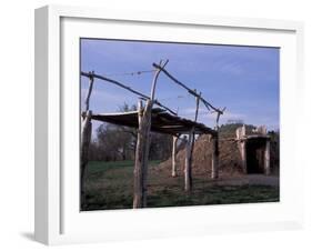 On-A-Slant Indian Village, Fort Abrham, Lincoln State Park, North Dakota, USA-Connie Ricca-Framed Photographic Print