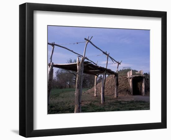 On-A-Slant Indian Village, Fort Abrham, Lincoln State Park, North Dakota, USA-Connie Ricca-Framed Photographic Print