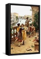 On a Venetian Balcony-Antonio Paoletti-Framed Stretched Canvas