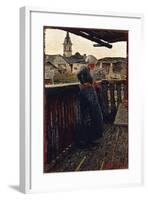 On Balcony, 1892-Giovanni Segantini-Framed Giclee Print