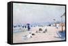 On Beach at Viareggio-Francesco Vinea-Framed Stretched Canvas