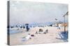 On Beach at Viareggio-Francesco Vinea-Stretched Canvas