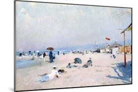 On Beach at Viareggio-Francesco Vinea-Mounted Giclee Print