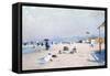 On Beach at Viareggio-Francesco Vinea-Framed Stretched Canvas