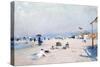 On Beach at Viareggio-Francesco Vinea-Stretched Canvas