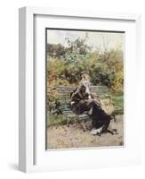 On Bench in Bois, Hyde Park, 1872-Giovanni Boldini-Framed Giclee Print