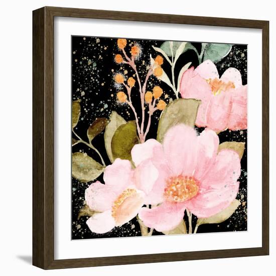 On Black Floral-Ann Bailey-Framed Art Print