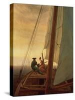 On Board a Sailing Ship, 1819 (Oil on Canvas)-Caspar David Friedrich-Stretched Canvas