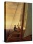 On Board a Sailing Ship, 1819 (Oil on Canvas)-Caspar David Friedrich-Stretched Canvas