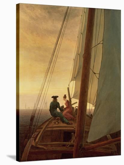 On Board a Sailing Ship, 1819 (Oil on Canvas)-Caspar David Friedrich-Stretched Canvas