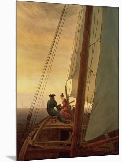 On Board a Sailing Ship, 1819 (Oil on Canvas)-Caspar David Friedrich-Mounted Giclee Print