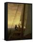 On Board a Sailing Ship, 1819-Caspar David Friedrich-Framed Stretched Canvas