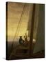 On Board a Sailing Ship, 1819-Caspar David Friedrich-Stretched Canvas