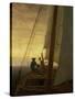 On Board a Sailing Ship, 1819-Caspar David Friedrich-Stretched Canvas