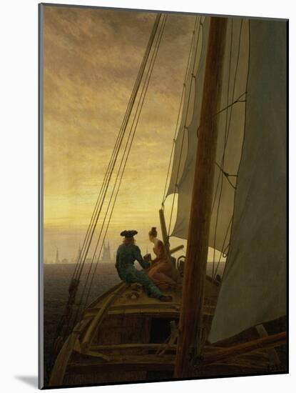 On Board a Sailing Ship, 1819-Caspar David Friedrich-Mounted Giclee Print