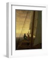 On Board a Sailing Ship, 1819-Caspar David Friedrich-Framed Giclee Print