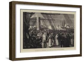 On Board an Emigrant Ship, the Last Hour Off Gravesend-Joseph Nash-Framed Giclee Print
