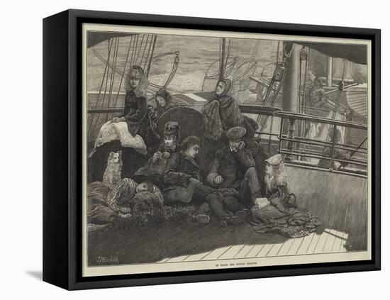 On Board the Dundee Steamer-James Macbeth-Framed Stretched Canvas