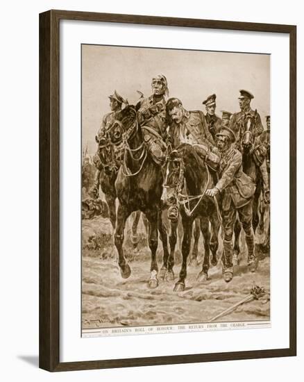 On Britain's Roll of Honour: The Return from the Charge-Richard Caton Woodville-Framed Giclee Print