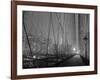 On Brooklyn Bridge by night, NYC-Michel Setboun-Framed Giclee Print