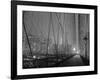 On Brooklyn Bridge by night, NYC-Michel Setboun-Framed Giclee Print