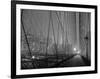 On Brooklyn Bridge by night, NYC-Michel Setboun-Framed Giclee Print