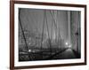 On Brooklyn Bridge by night, NYC-Michel Setboun-Framed Giclee Print