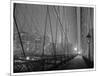 On Brooklyn Bridge by night, NYC-Michel Setboun-Mounted Giclee Print